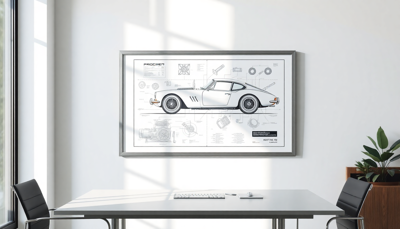 Elevate Your Office with Handcrafted Automotive Artwork